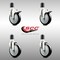 Service Caster 5 Inch 316SS Black Poly Swivel 1-3/4 Inch Expanding Stem Caster Lock Brake, 2PK SS316TTLEX20S514-PPUB-BLK-2-S-2-134 - alternate 5